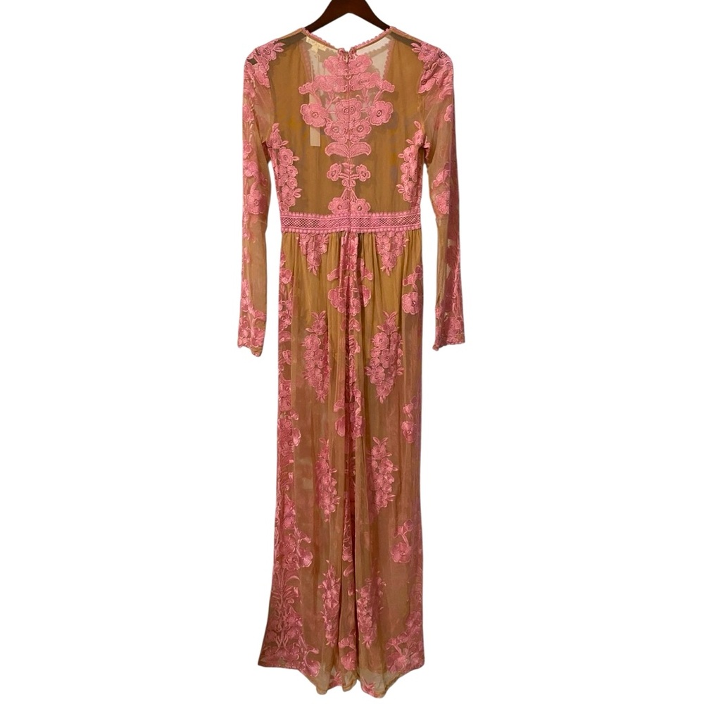 NWT For Love & Lemons Dress Temecula Pink Embroidered Maxi Size M - Picture 5 of 8